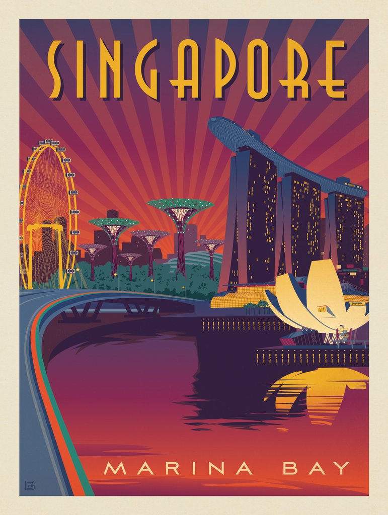 Singapore: Marina Bay - Postcards - Artwork