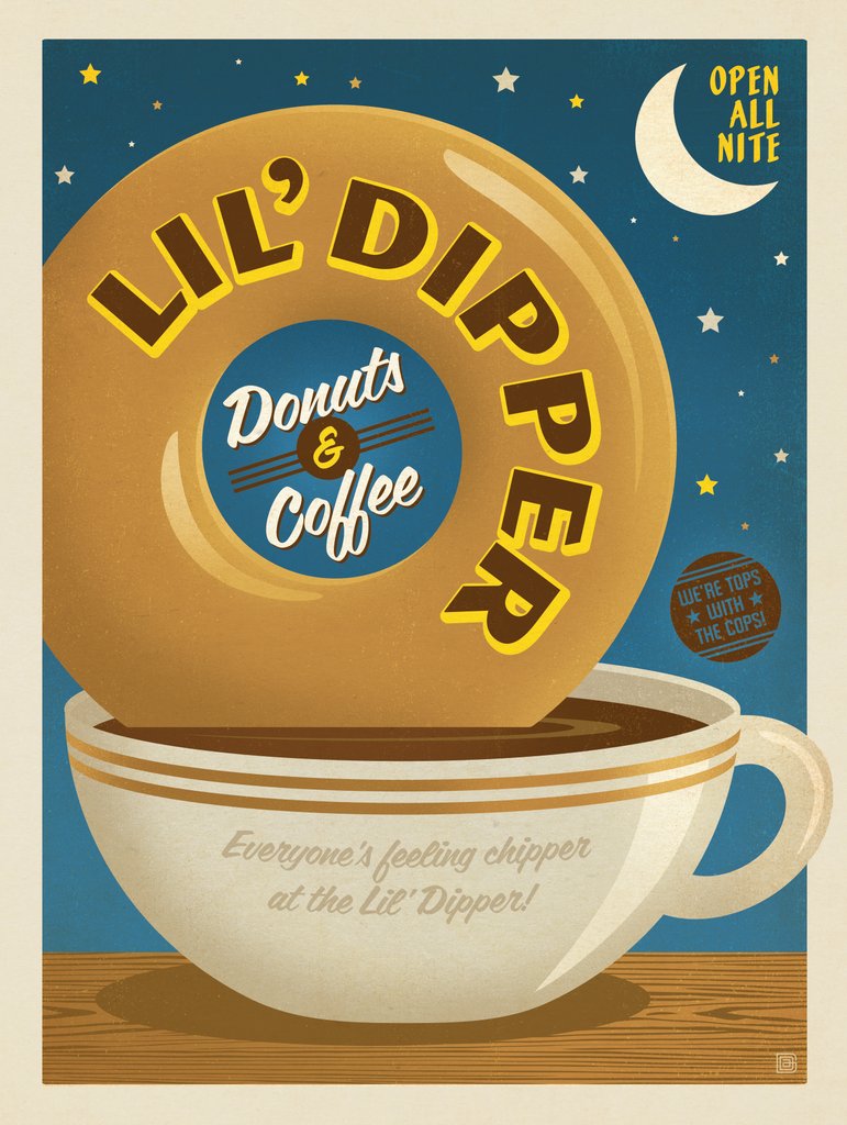 Lil' Dipper Coffee Print - Notecards - Artwork