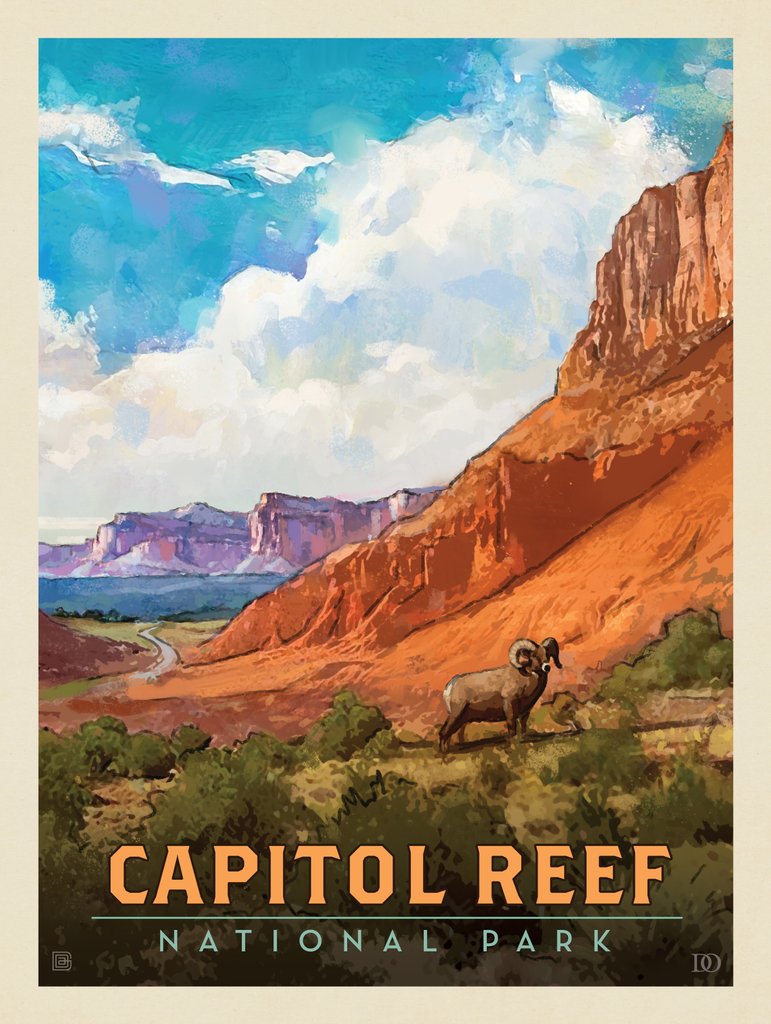 Capitol Reef: Bighorn Sheep - Art Print - Artwork