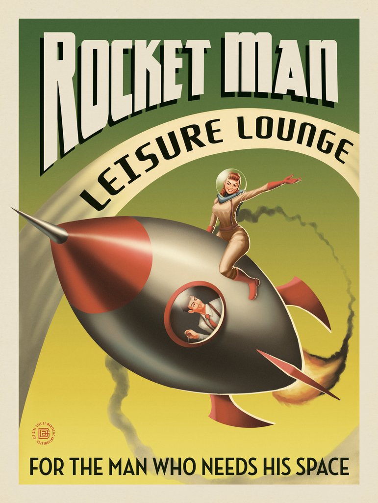 Rocket Man Leisure Lounge - Postcards - Artwork