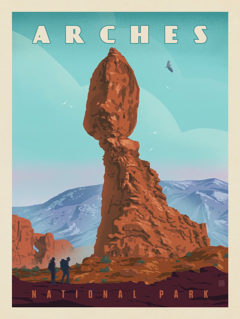 Arches National Park: Balanced Rock - Postcards - Artwork