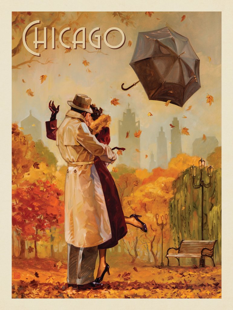Chicago: Windy City Kiss - Postcards - Artwork