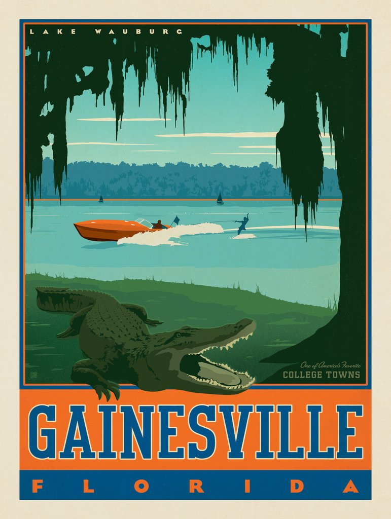 American College Towns: Gainesville, Florida - Art Print - Artwork