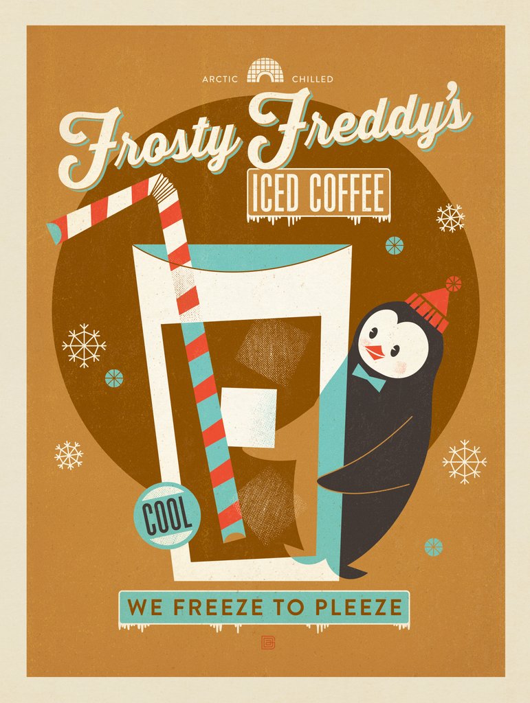 Frosty Freddy’s Iced Coffee - Notecards - Artwork