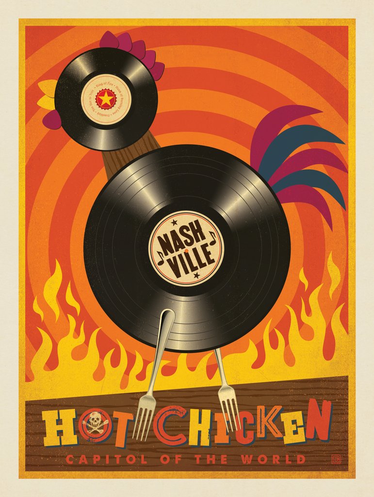 Nashville Hot Chicken (Records) - Metal Sign - Artwork