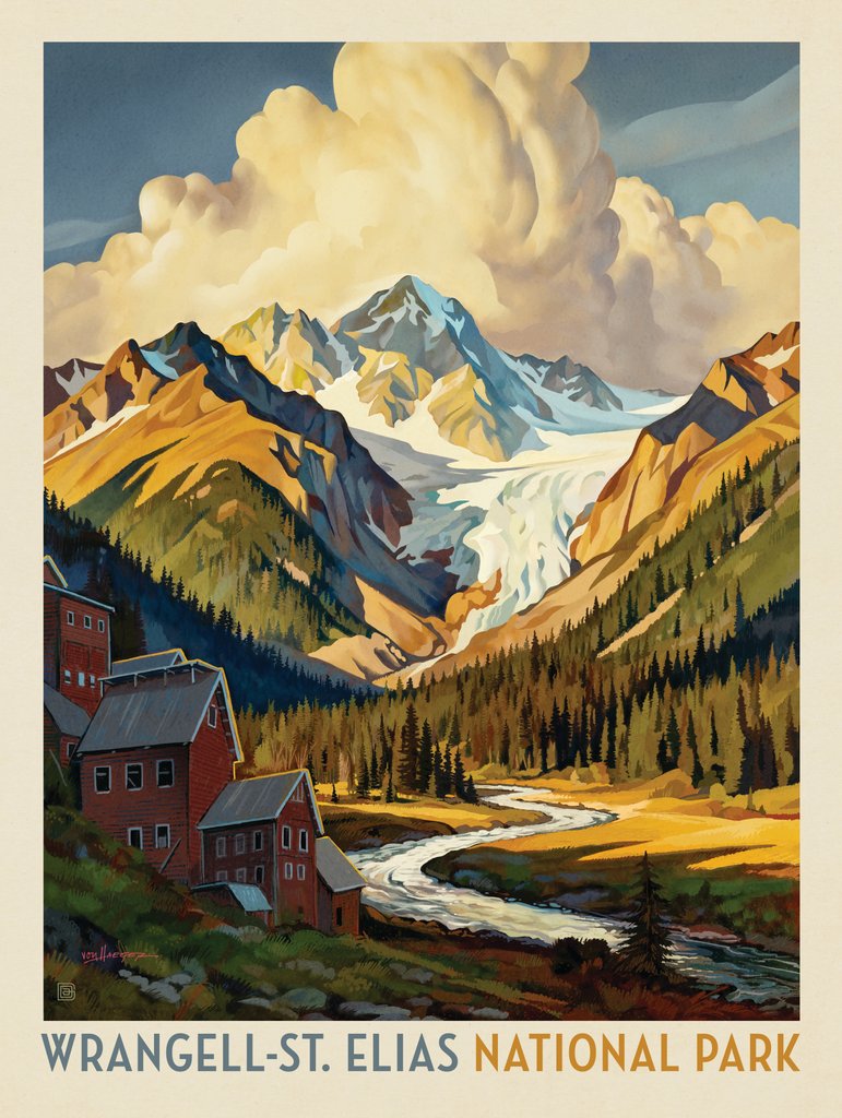 Wrangell-St. Elias National Park: Shady Valley - Postcards - Artwork