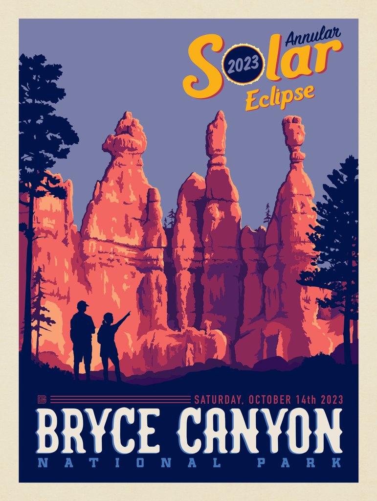 Annular Solar Eclipse: 2023 Bryce Canyon National Park - Metal Sign - Artwork