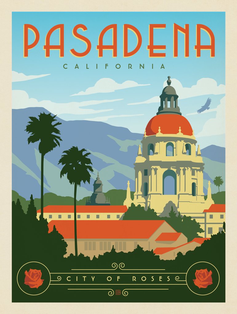 Pasadena, CA - Notecards - Artwork