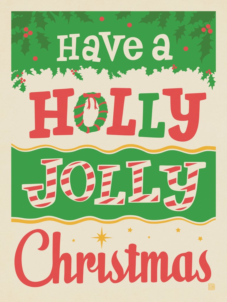 Have A Holly, Jolly Christmas! - Notecards - Artwork