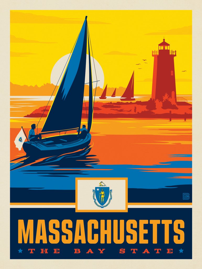 Massachusetts State Pride - Metal Sign - Artwork