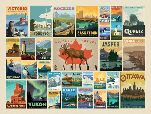 Canada: Picture Perfect Collage (Horizontal) - Art Print - Artwork
