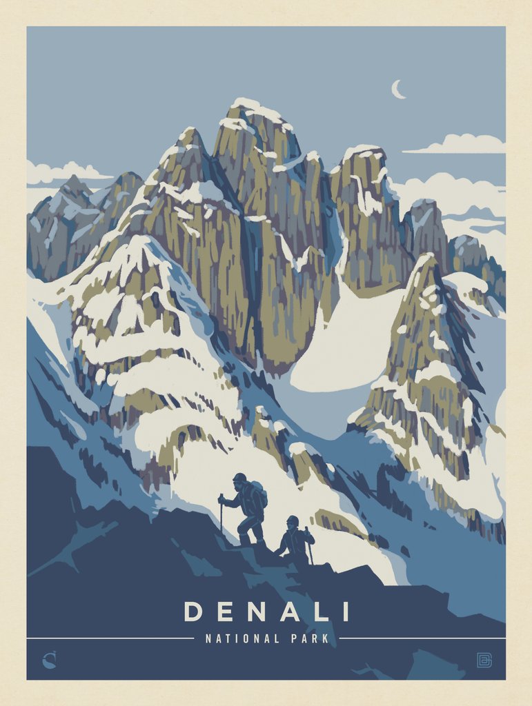 Denali National Park: Top Of The Morning - Postcards - Artwork