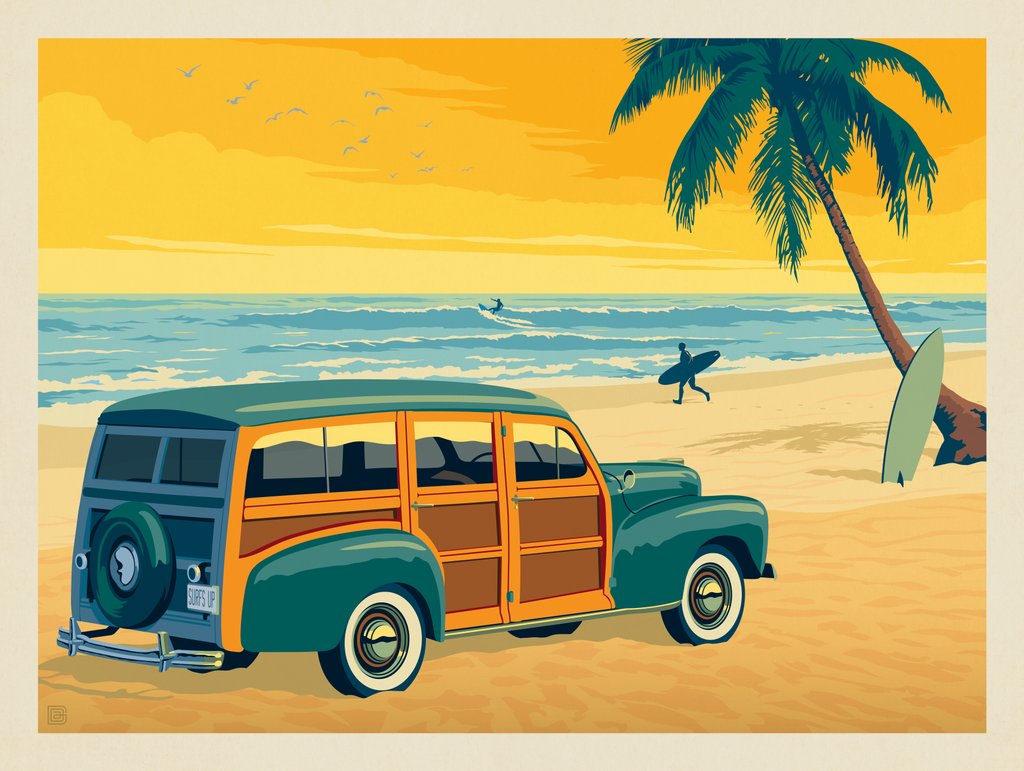 Woody On The Beach - Postcards - Artwork