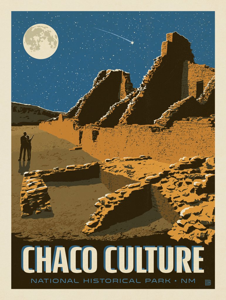Chaco Culture National Historical Park, New Mexico - Postcards - Artwork