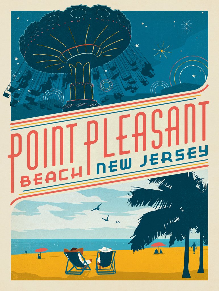 New Jersey: Point Pleasant Beach - Canvas - Artwork