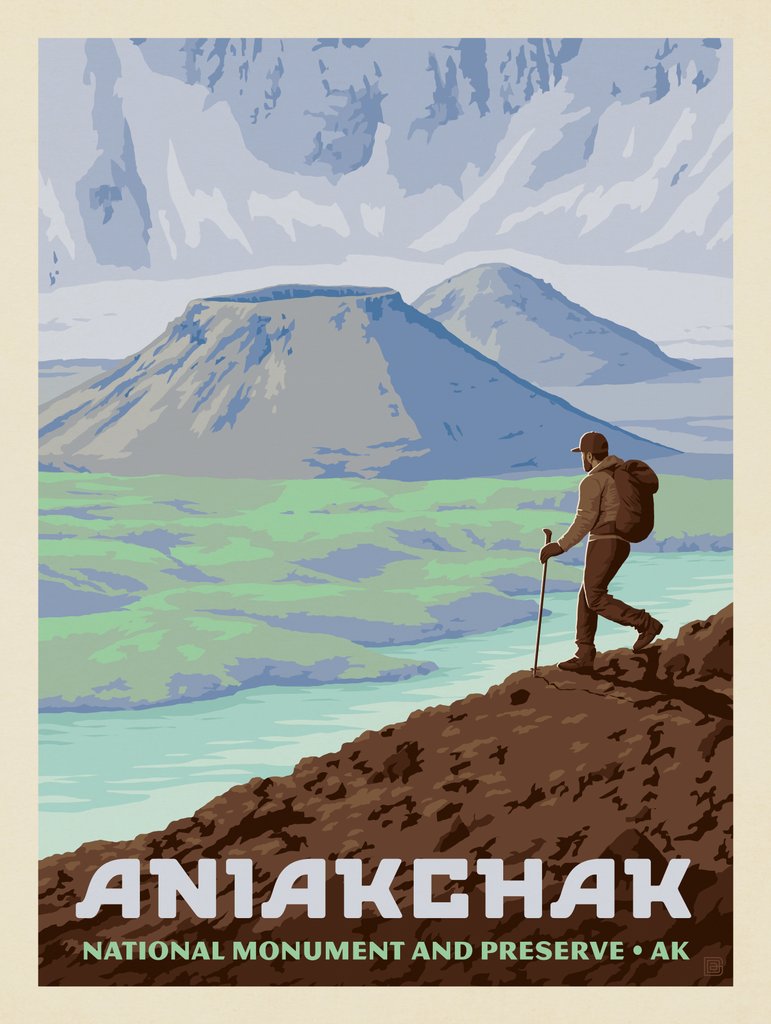Aniakchak National Monument & Preserve, Alaska - Postcards - Artwork