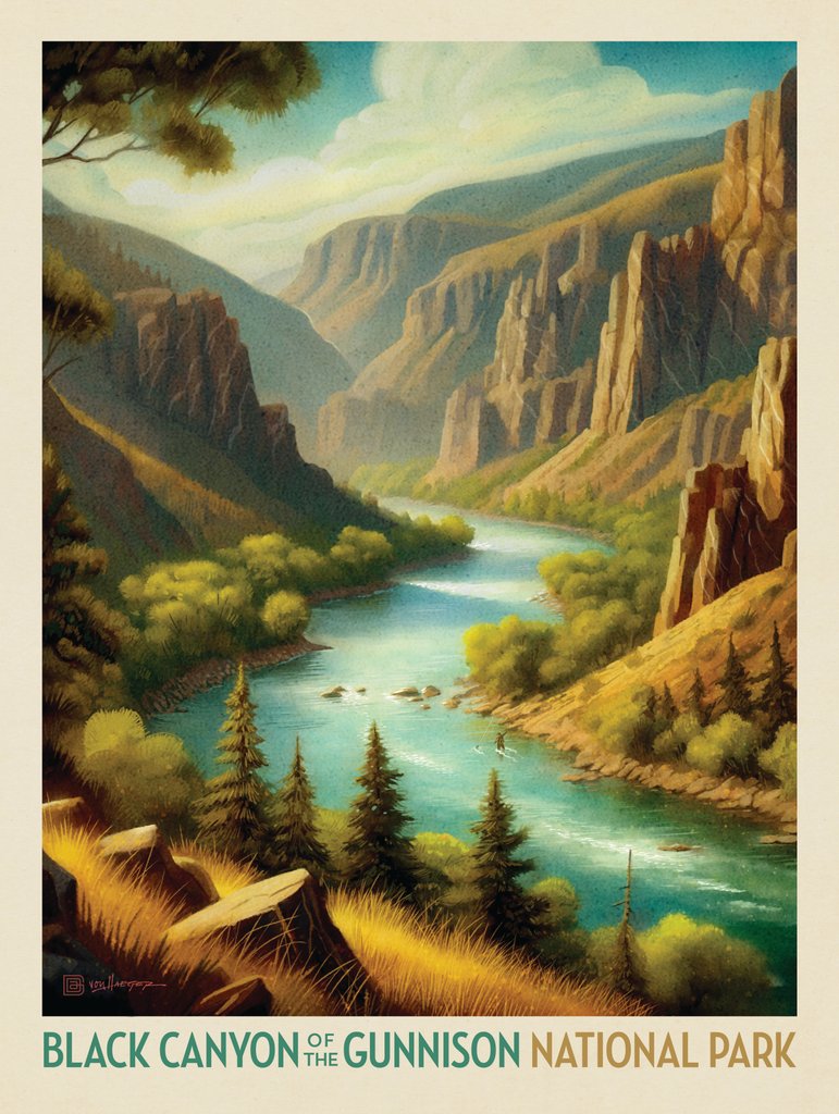 Black Canyon of the Gunnison National Park: Summer Splendor - Notecards - Artwork