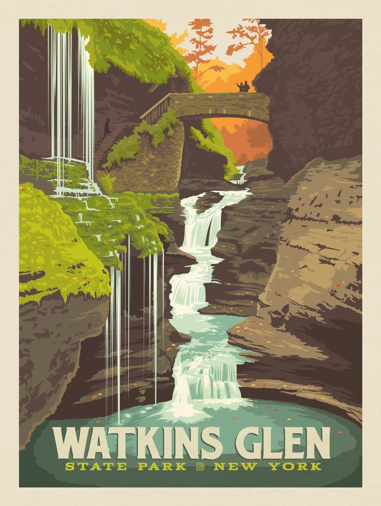 Watkins Glen State Park, New York - Metal Sign - Artwork
