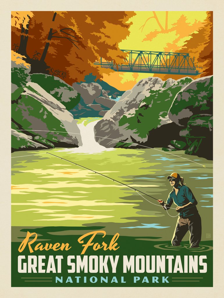 Great Smoky Mountains National Park: Raven Fork - Canvas - Artwork
