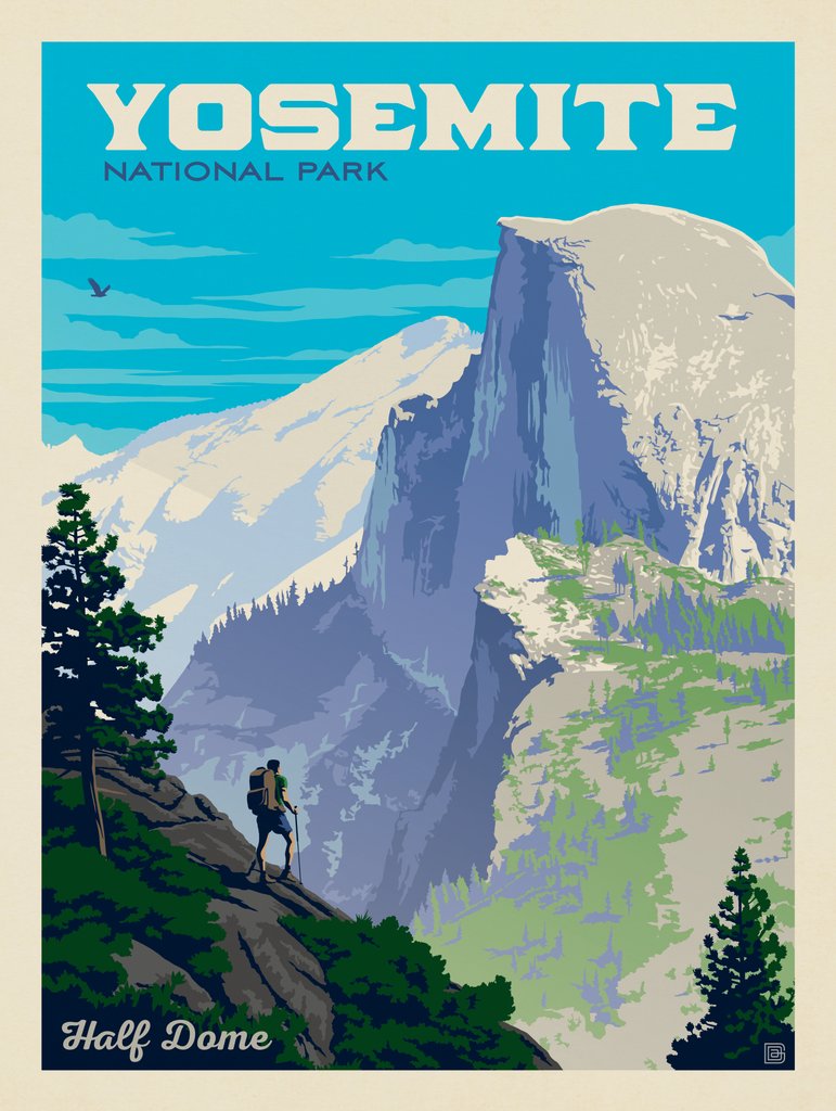 Yosemite National Park: Half Dome Vista - Art Print - Artwork
