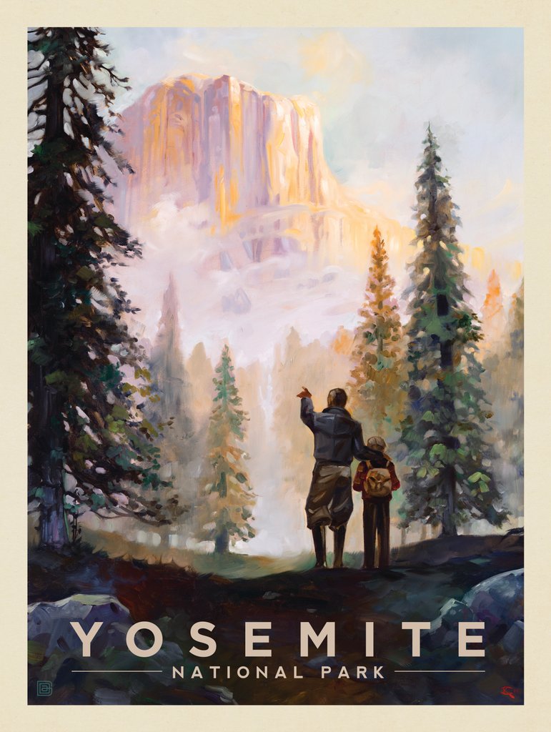 Yosemite National Park: Yosemite Valley Mist-KC - Notecards - Artwork