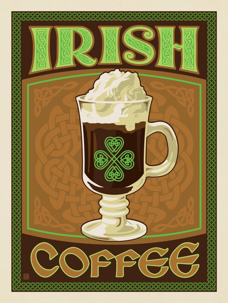Irish Coffee - Metal Sign - Artwork