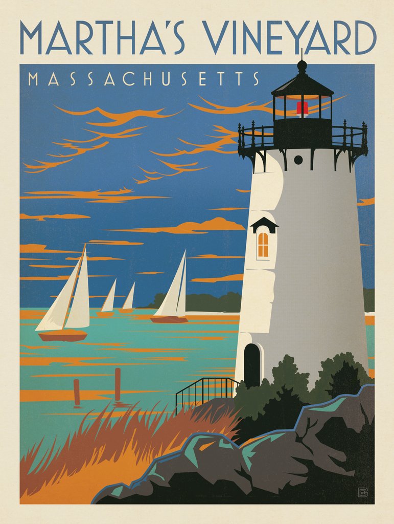 Martha’s Vineyard: Lighthouse - Postcards - Artwork