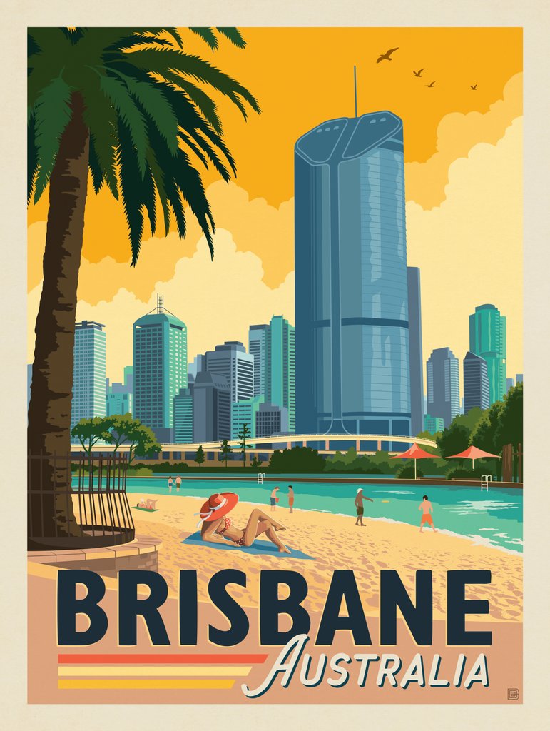 Brisbane, Australia - Canvas - Artwork
