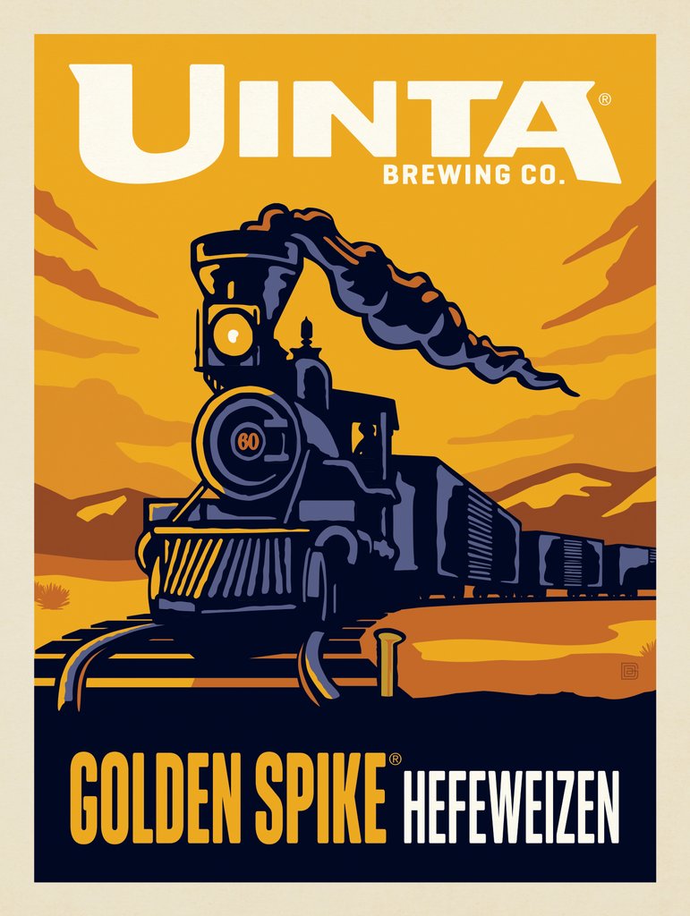 Golden Spike Hefeweizen (Vertical) - Postcards - Artwork