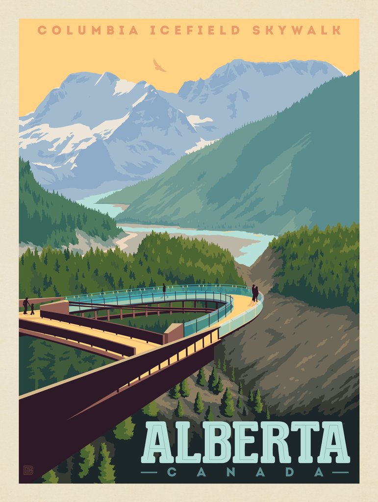 Canada: Columbia Ice Field Sky Walk - Canvas - Artwork
