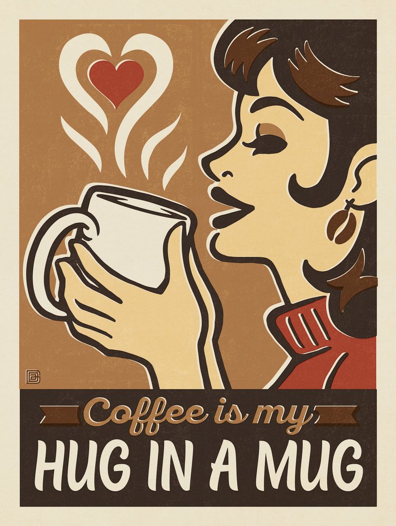 Coffee Is My Hug In A Mug - Postcards - Artwork