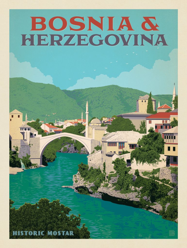 Bosnia & Herzegovina - Canvas - Artwork