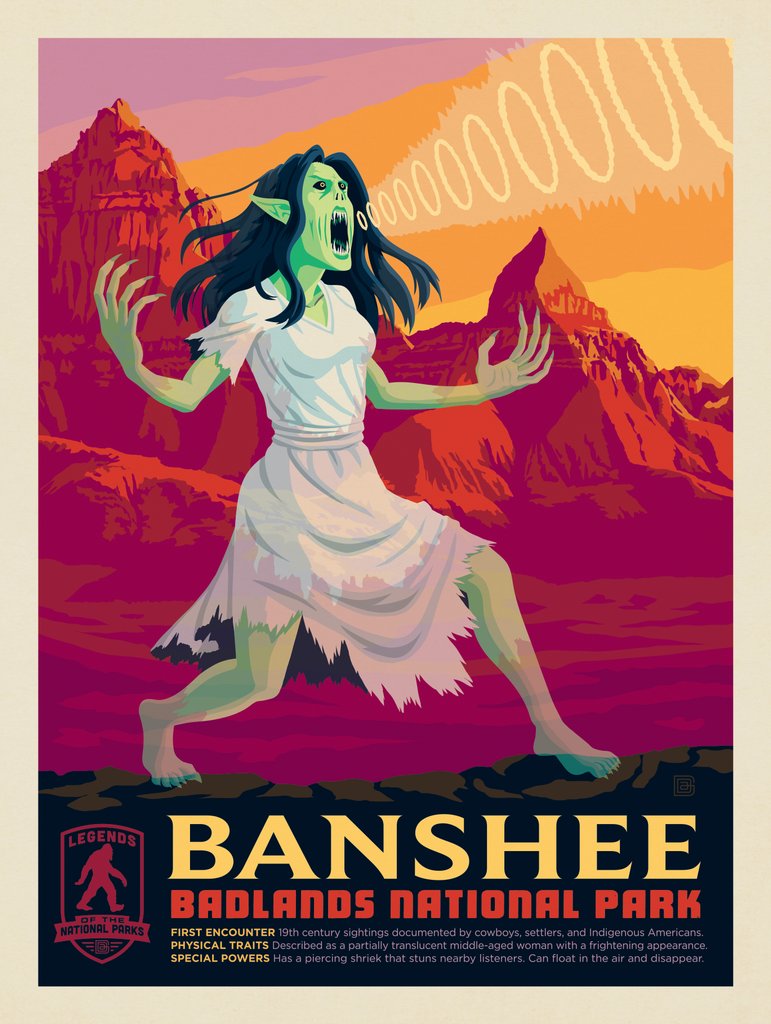Legends Of The National Parks: Badland's Banshee - Canvas - Artwork