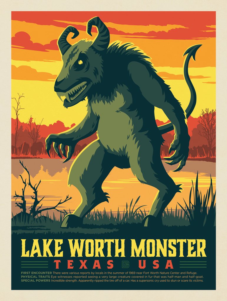 Mythical Creatures: Lake Worth Monster - Canvas - Artwork