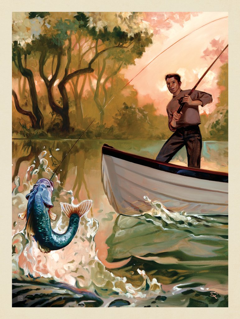 Classic Sportsman: Bass Fishing - Postcards - Artwork