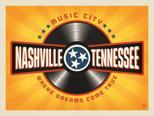 Music City: Vinyl Record (Horizontal)