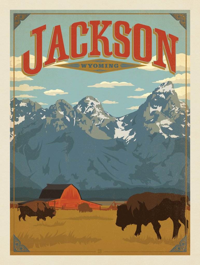 Jackson, Wyoming - Postcards - Artwork