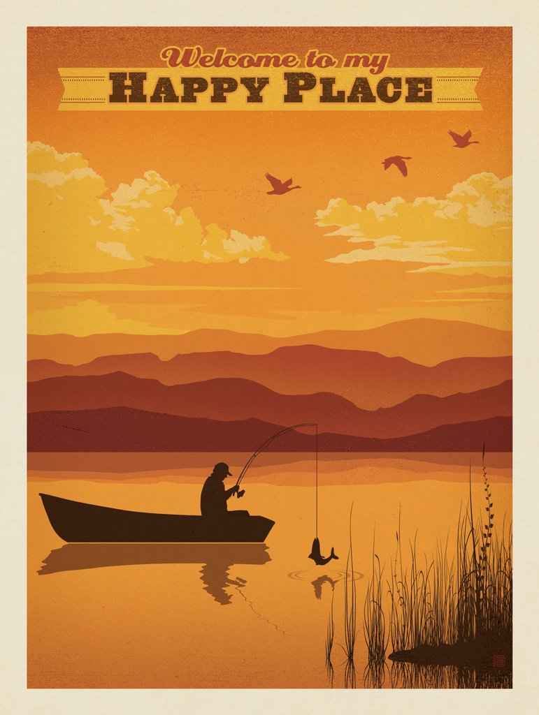 Welcome To My Happy Place - Metal Sign - Artwork