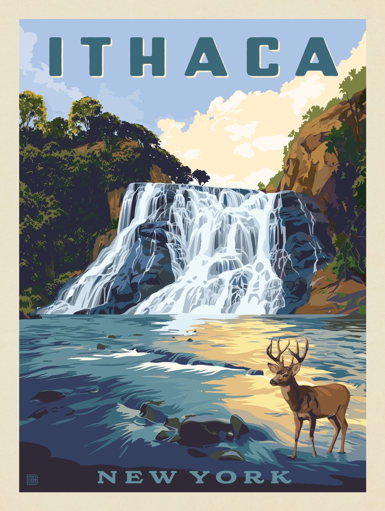 Ithaca, New York - Canvas - Artwork