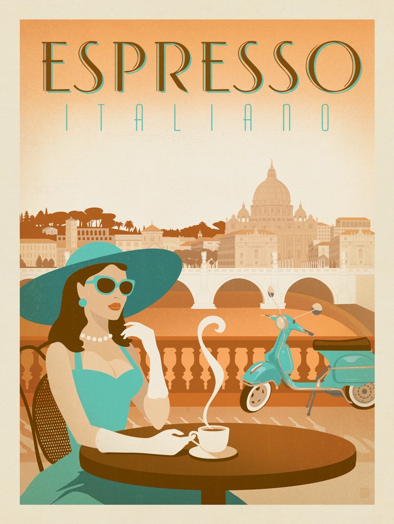 Espresso Italiano: Vespa - Notecards - Artwork