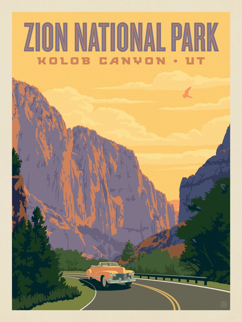 Zion National Park: Kolob Canyon - Canvas - Artwork