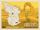 Map of Arches National Park - Canvas - Artwork