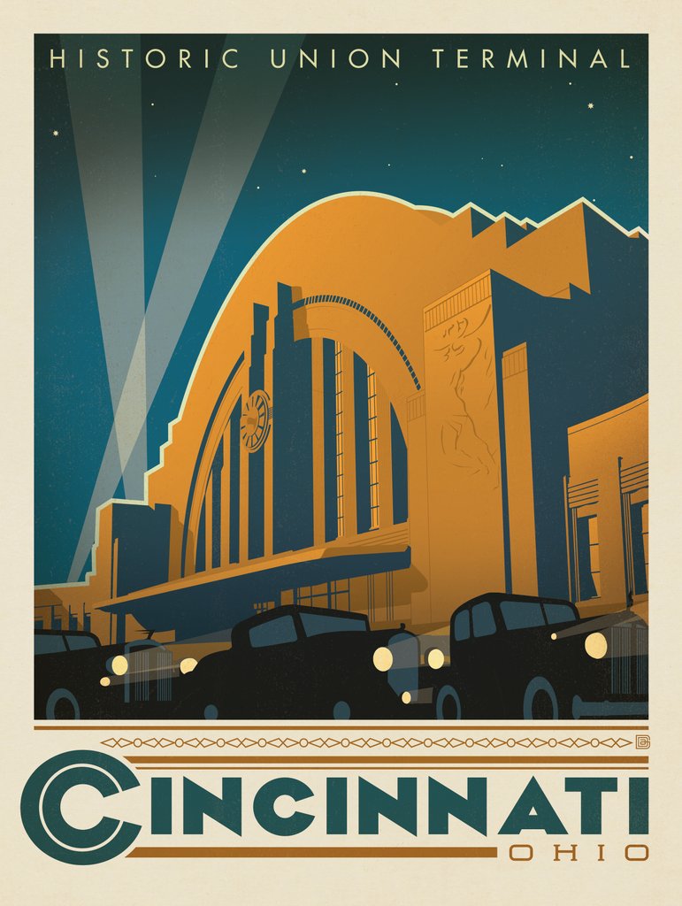 Cincinnati, OH - Canvas - Artwork