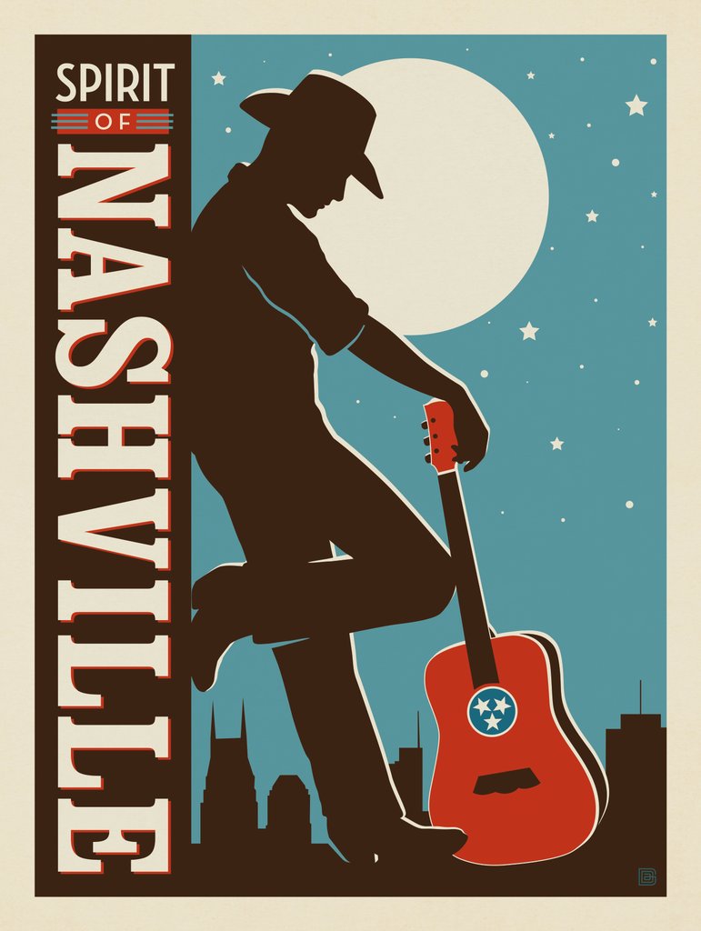 Spirit Of Nashville: Leaning Cowboy - Postcards - Artwork