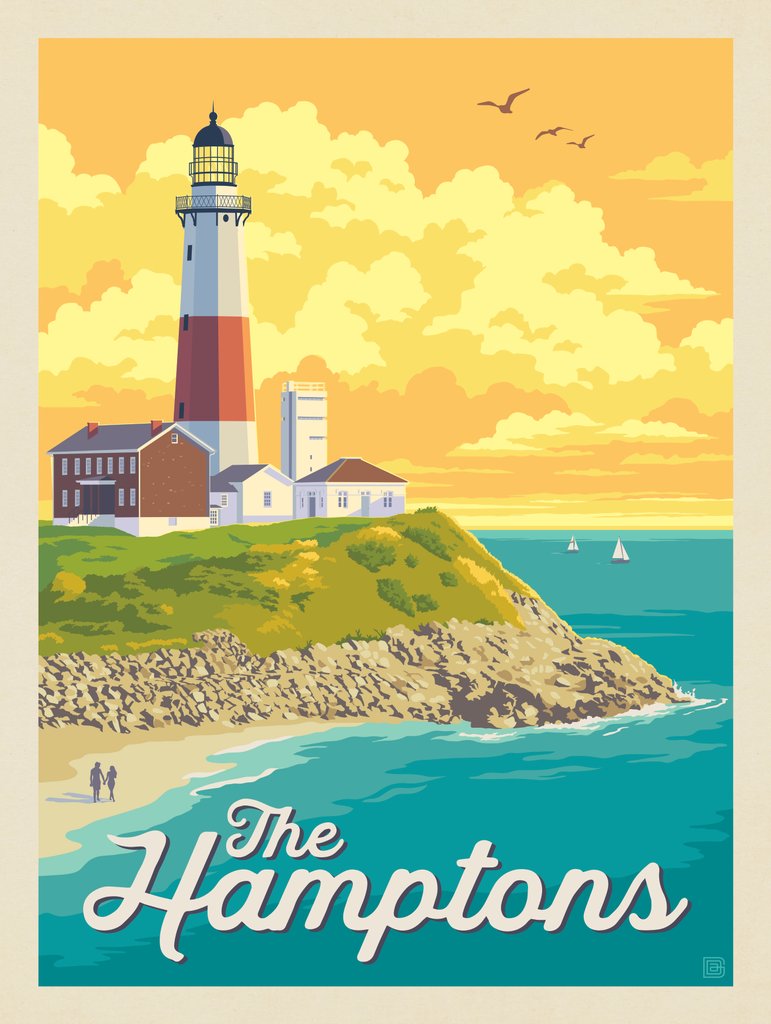 The Hamptons - Metal Sign - Artwork