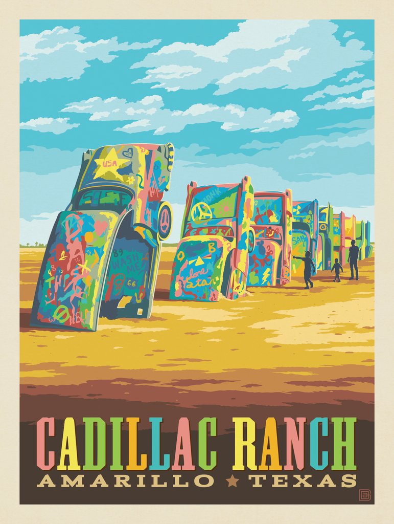 Cadillac Ranch: Amarillo, Texas - Postcards - Artwork