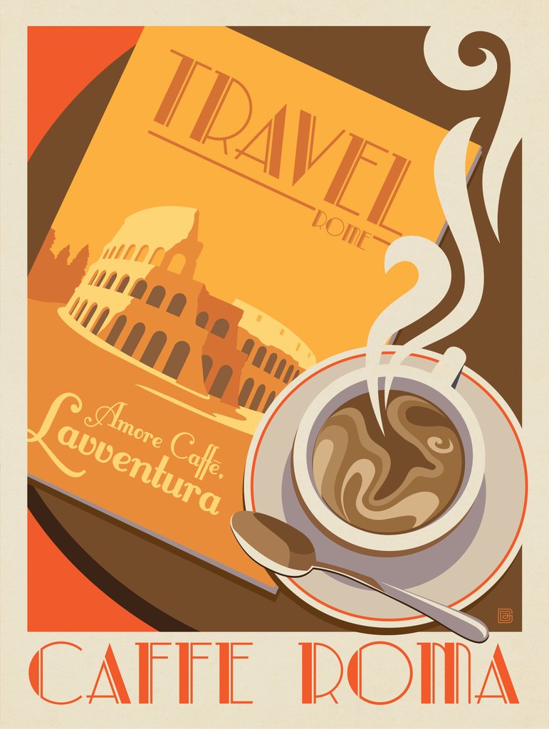 Caffe Roma: Travel Guide - Canvas - Artwork