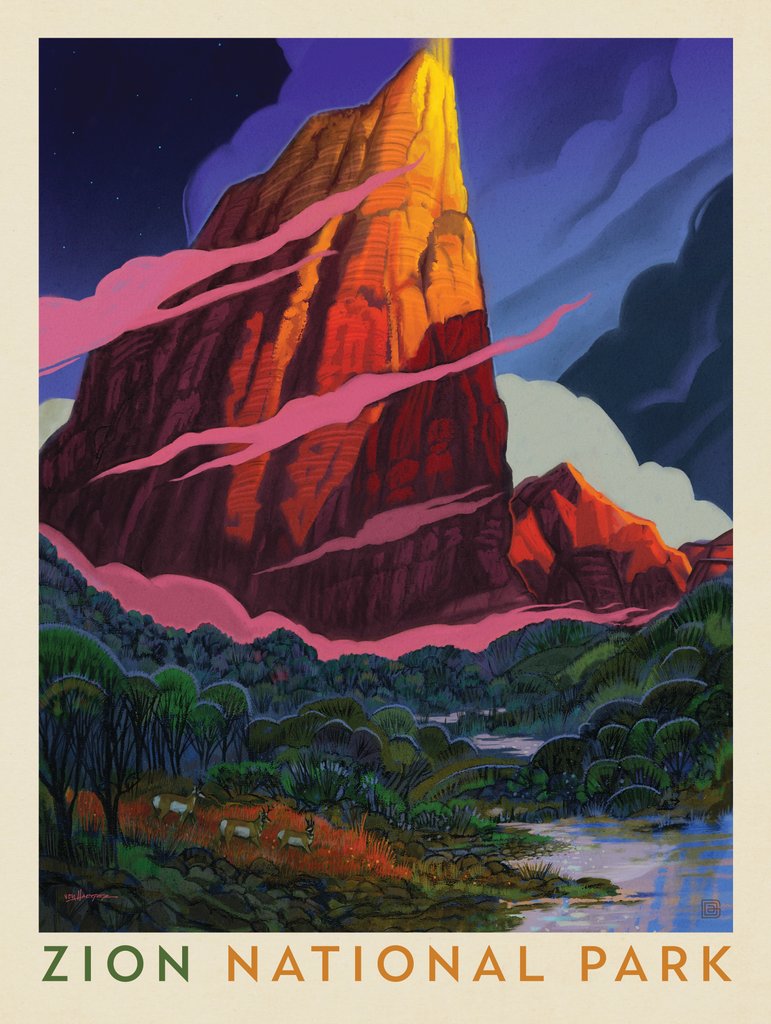 Zion National Park: Golden Hour - Canvas - Artwork