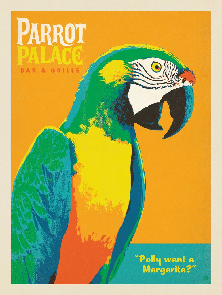 Parrot Palace - Metal Sign - Artwork