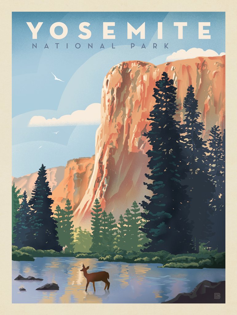 Yosemite National Park: In The Shadow Of El Capitan  - Notecards - Artwork
